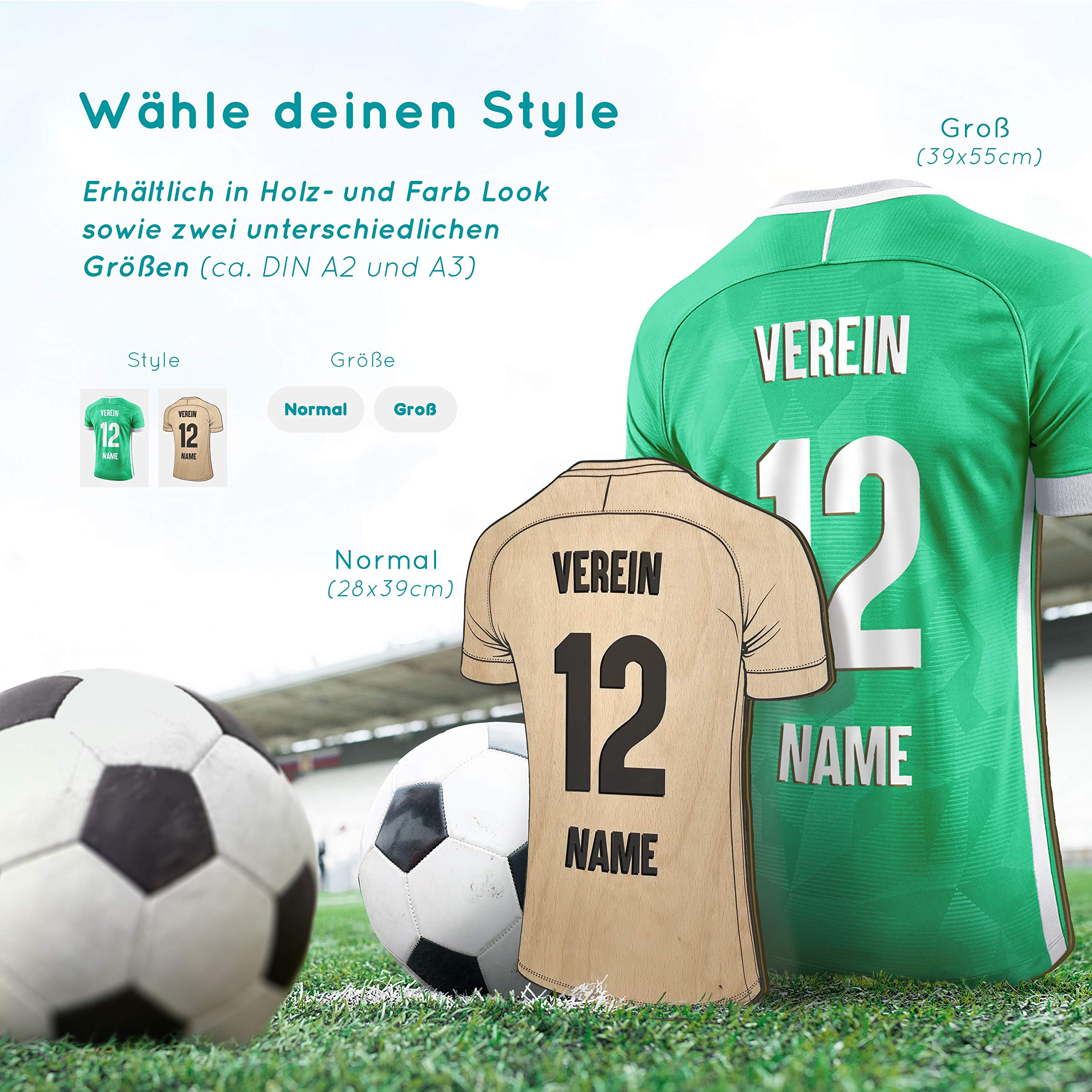 Elbeffekt Trikotlampe für Bremen Fans aus Holz - personalisierbares Geschenk - schenke dein individuellen Bremen Fanartikel aus Echtholz
