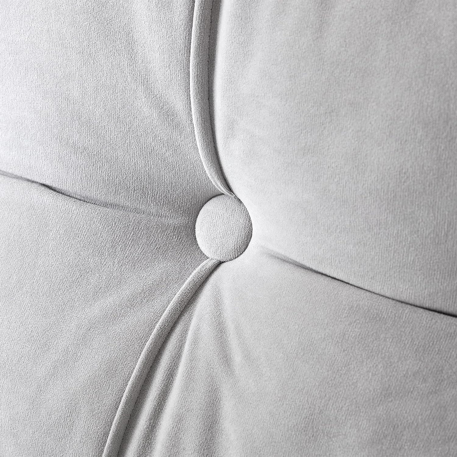 DormCo Rainha - Plush Tufted College Headboard - Light Gray