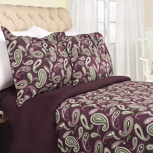 Miniatura 2 de Superior Juego de funda de edredón de franela de algodón de alta calidad, para todas las estaciones, 100% algodón cepillado, juego de 3 piezas con