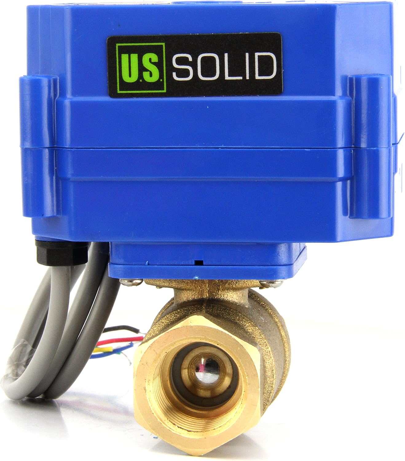 Motorized Ball Valve- 1/2" Brass Electrical Ball Valve with Full Port, 9-24V DC 5 Wire Setup, can be used with Indicator Lights, [Indicate Open or Closed Position] by U.S. Solid 0.5 Inch Brass