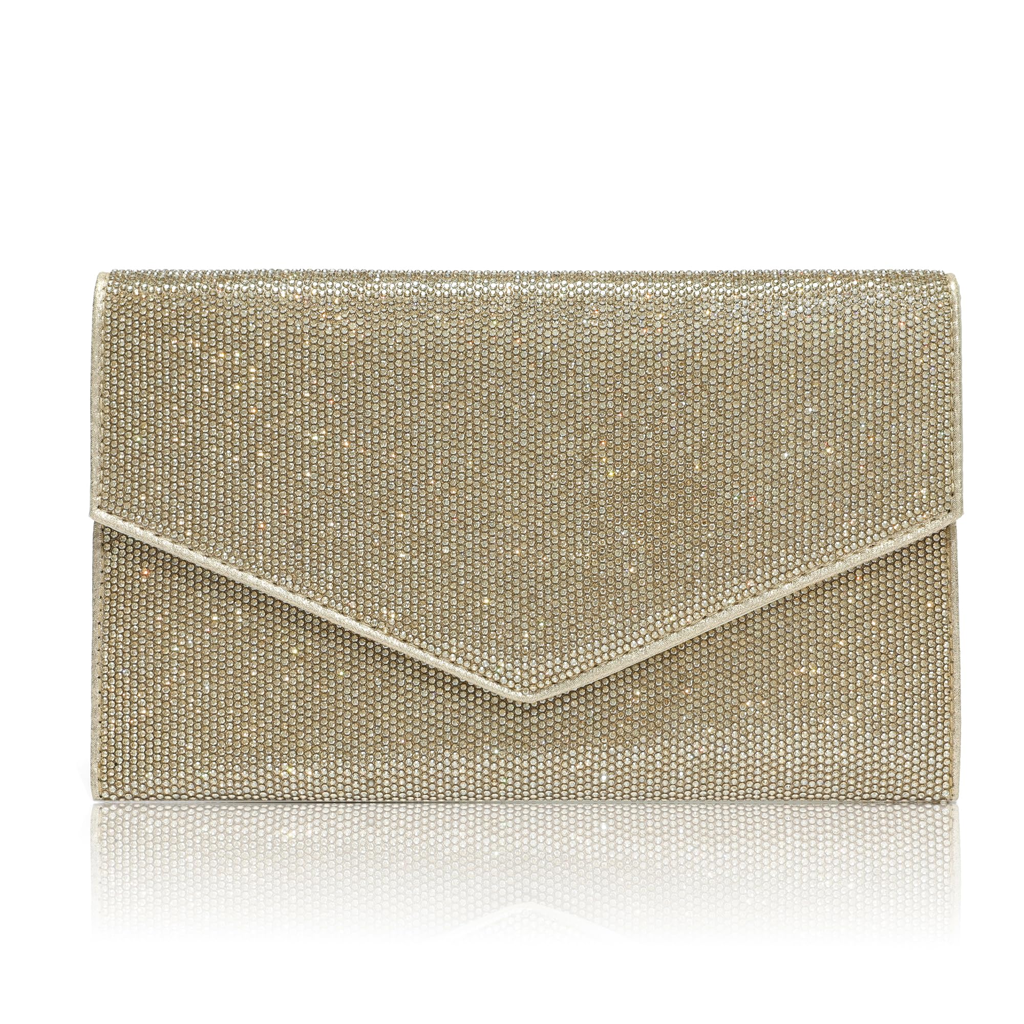 CARIEDO Women's Evening Bag Elegant Vegan Leather Rhinestone Flap Envelope Clutch Bag Prom Wedding Party