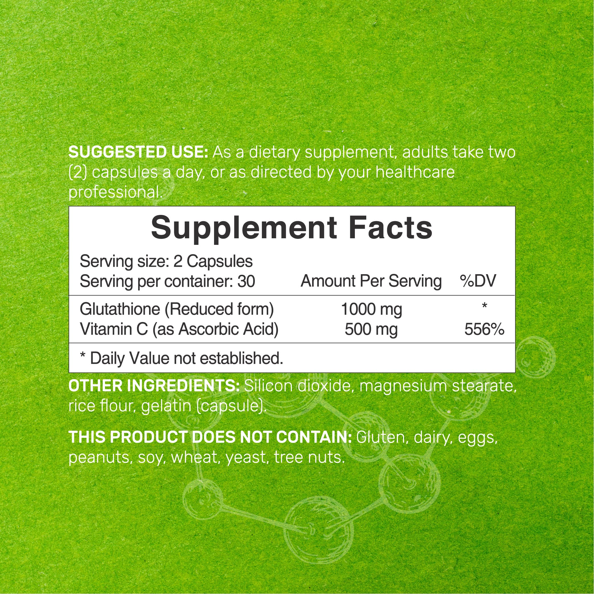 Glutathione Supplement 1000mg Per Serving, 98 Purity Plus Vitamin C