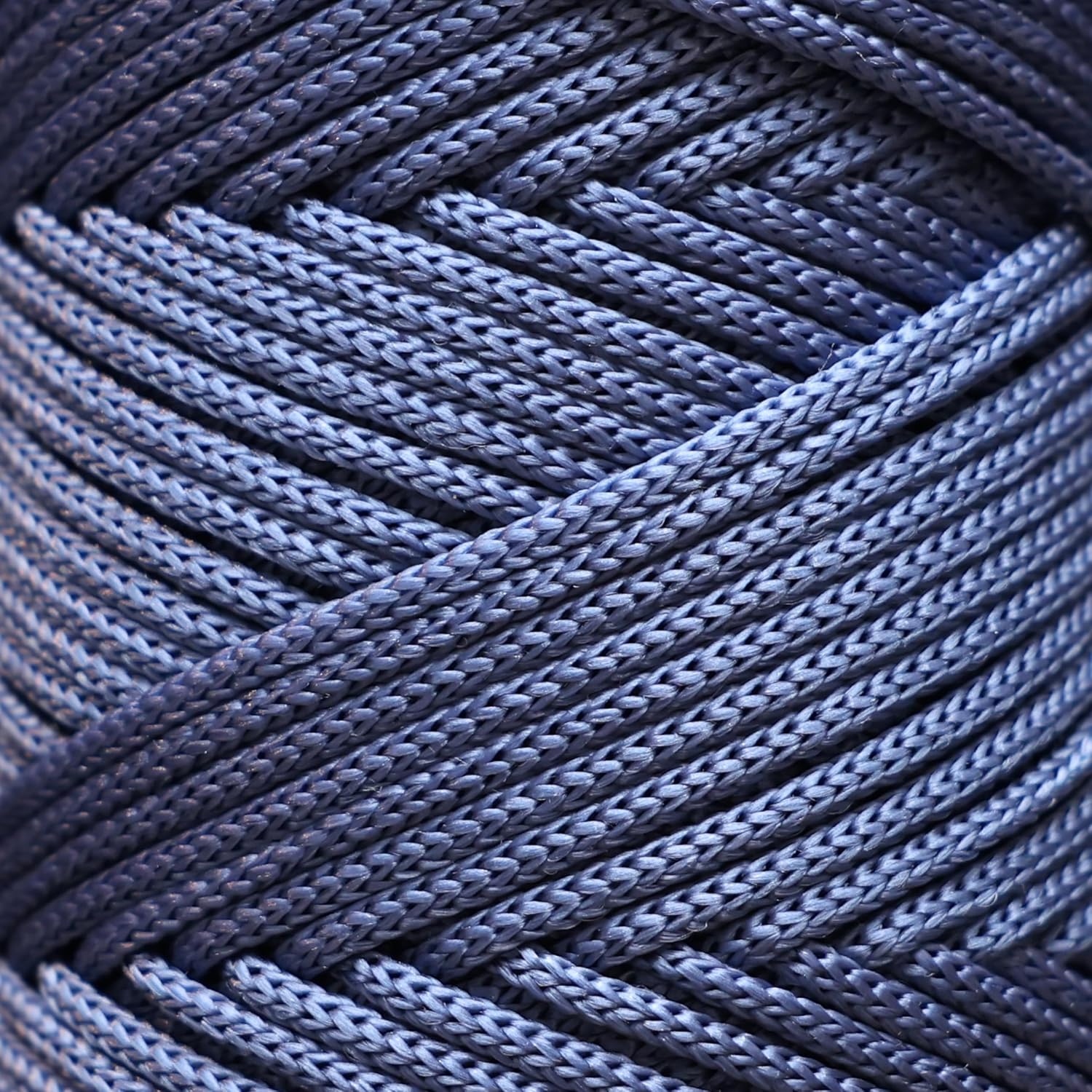 Makromecity, Premium Polyester Macrame Cord 3mm x 131 Yards (394 feet) 3mm Polypropylene Denim Blue Macrame Cord Crochet Macrame Bag Cord Crafts for Wall Hangings, Bags, Underplate, Rug