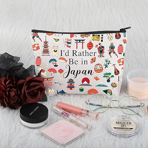 Miniatura 3 de PWHAOO Japón Travel Travel Gift I'd Rather Be in Japan Makeup Bag Japón Viaje Vacaciones Cosméticos Bolsa Japón Souvenir Gift, Más bien estar en