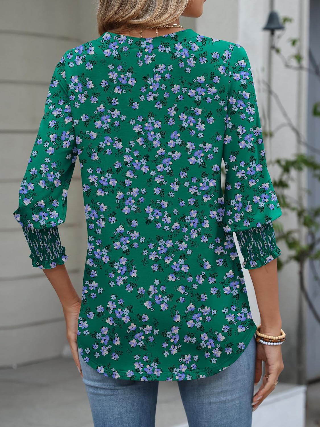 ANRABESS Womens Tops 3/4 Sleeve Henley V Neck Soft Blouses Dressy Casual Work Business Shirts 2026 Spring Fashion Clothes - Image 5