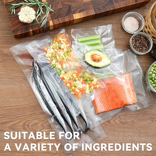 Miniatura 7 de Wevac Rollos de bolsa selladora al vacío, 8 x 16 pies (2 rollos), almacenamiento de alimentos resistente para Sous Vide, congelador, preparación de