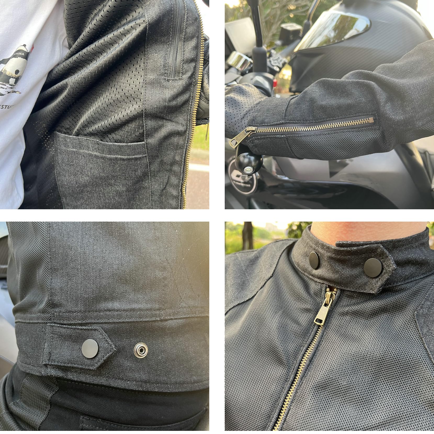 Giacca estiva da motociclista da uomo, con protezioni in tessuto mesh traspirante, per motociclisti, motociclette, abbigliamento da motociclista