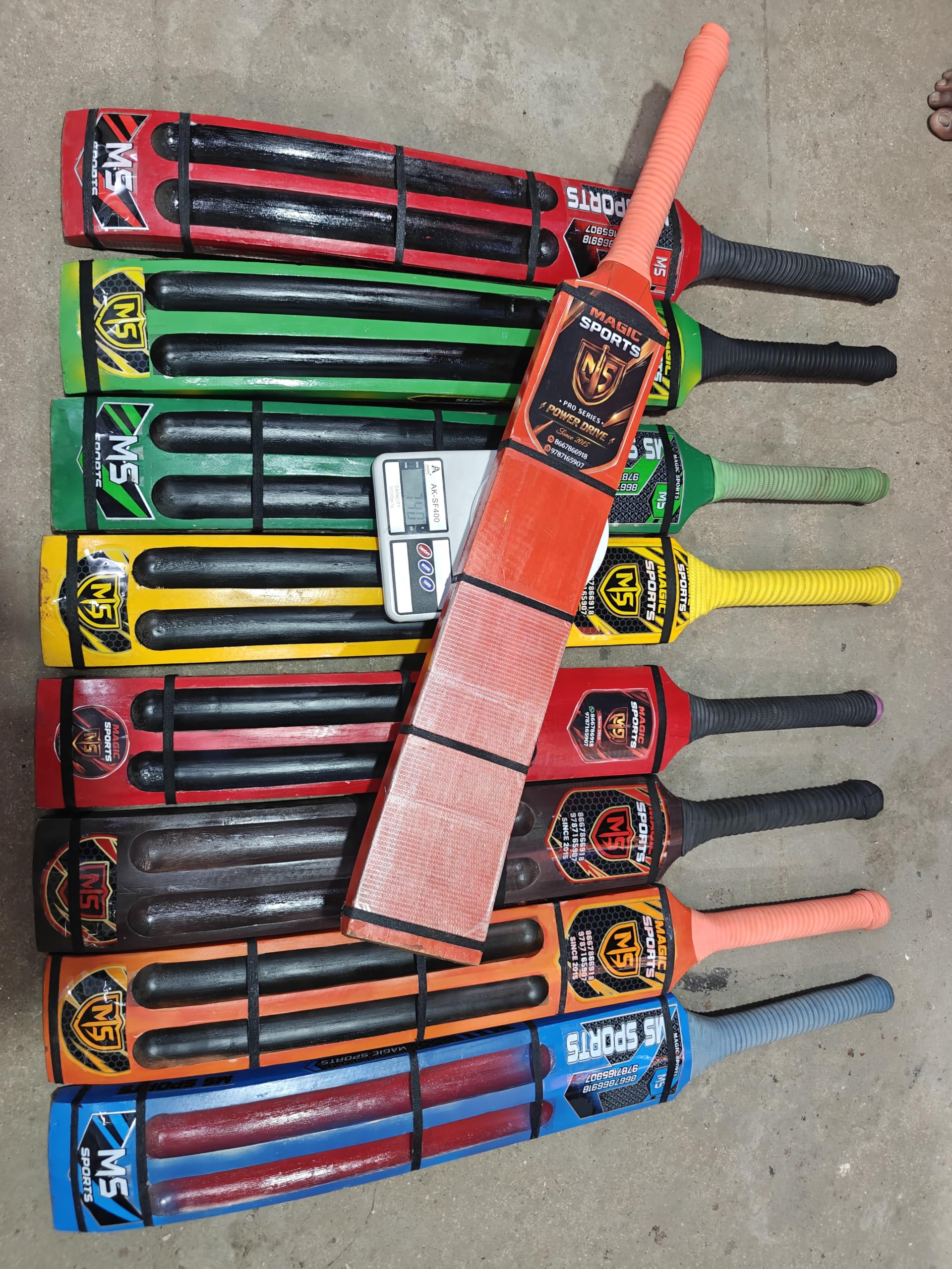 Srilankan Cricket Bat, Rainbow Collection, Coconut Wood, 35 to 36 Inches, Multi-Color, Comfortable Grip, Liquid Coated, for Tennis Ball Cricket-image-32