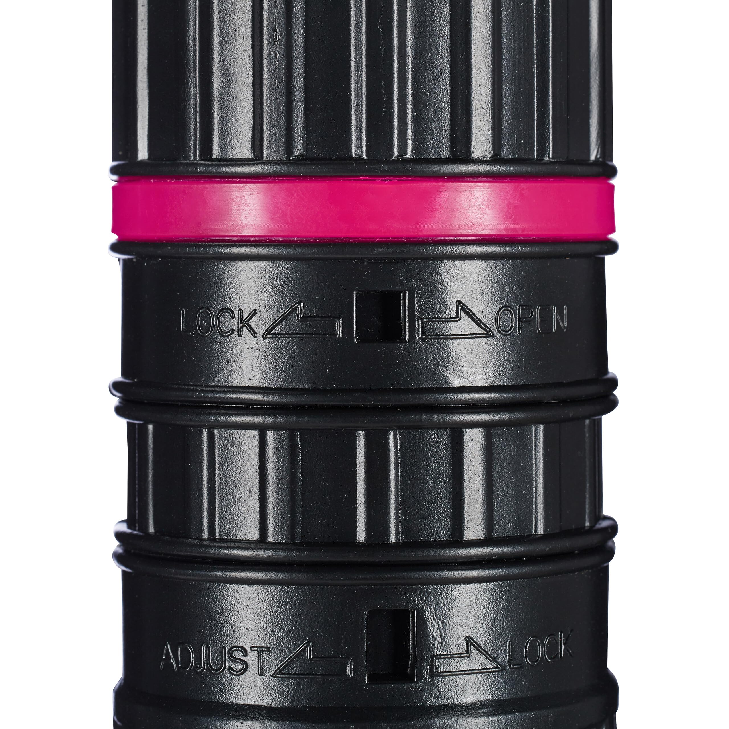 Relaxdays Tubo Portadisegni, Formato Max. A0, Cintura Regolabile, Tappo a Vite, Altezza 64-107 cm, Plastica, Nero Rosa