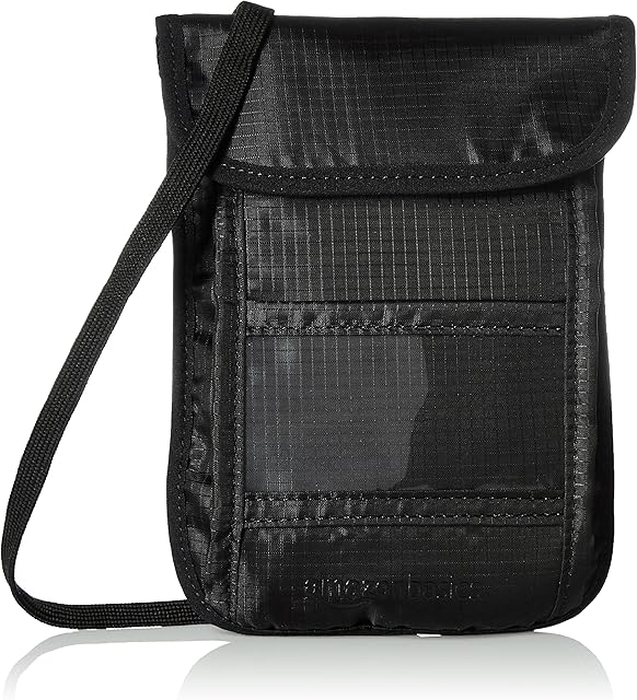 Amazon Basics RFID Travel Neck Stash, Black