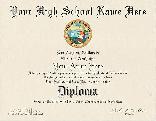 Innovadoras tarjetas de identificación, diploma de escuela secundaria, impresas a medida con tu información, novedad (3 copias incluidas), calidad