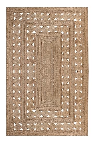 Braided Area Rug, Natural Jute Kilim Rug, 9x15 Ft Beige