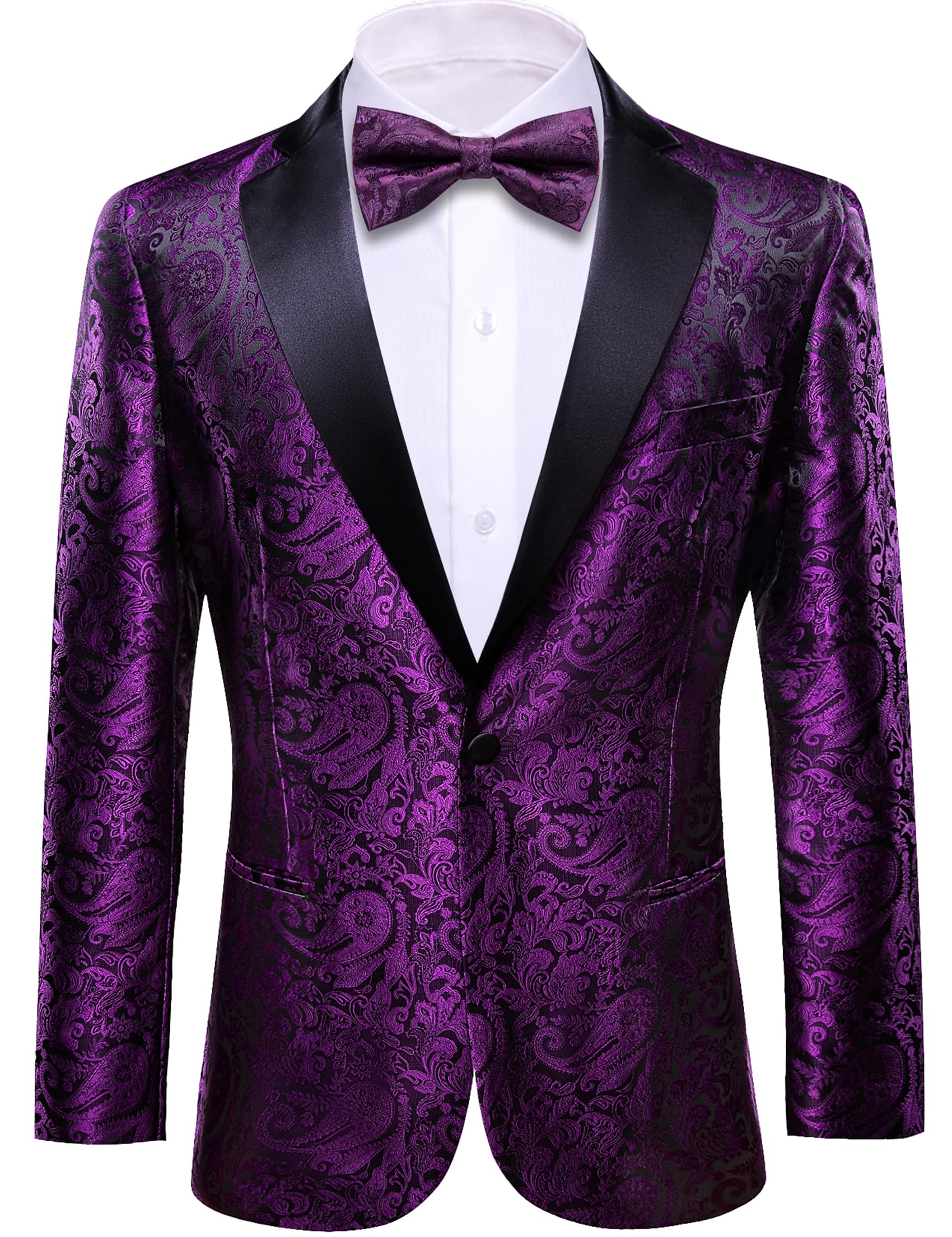 Barry. Wang Men's Sport Coats &amp; Blazers Flower Suit Jacket 1 Button Paisley Tuxedo Mardi Gras Carnival Parade Gift