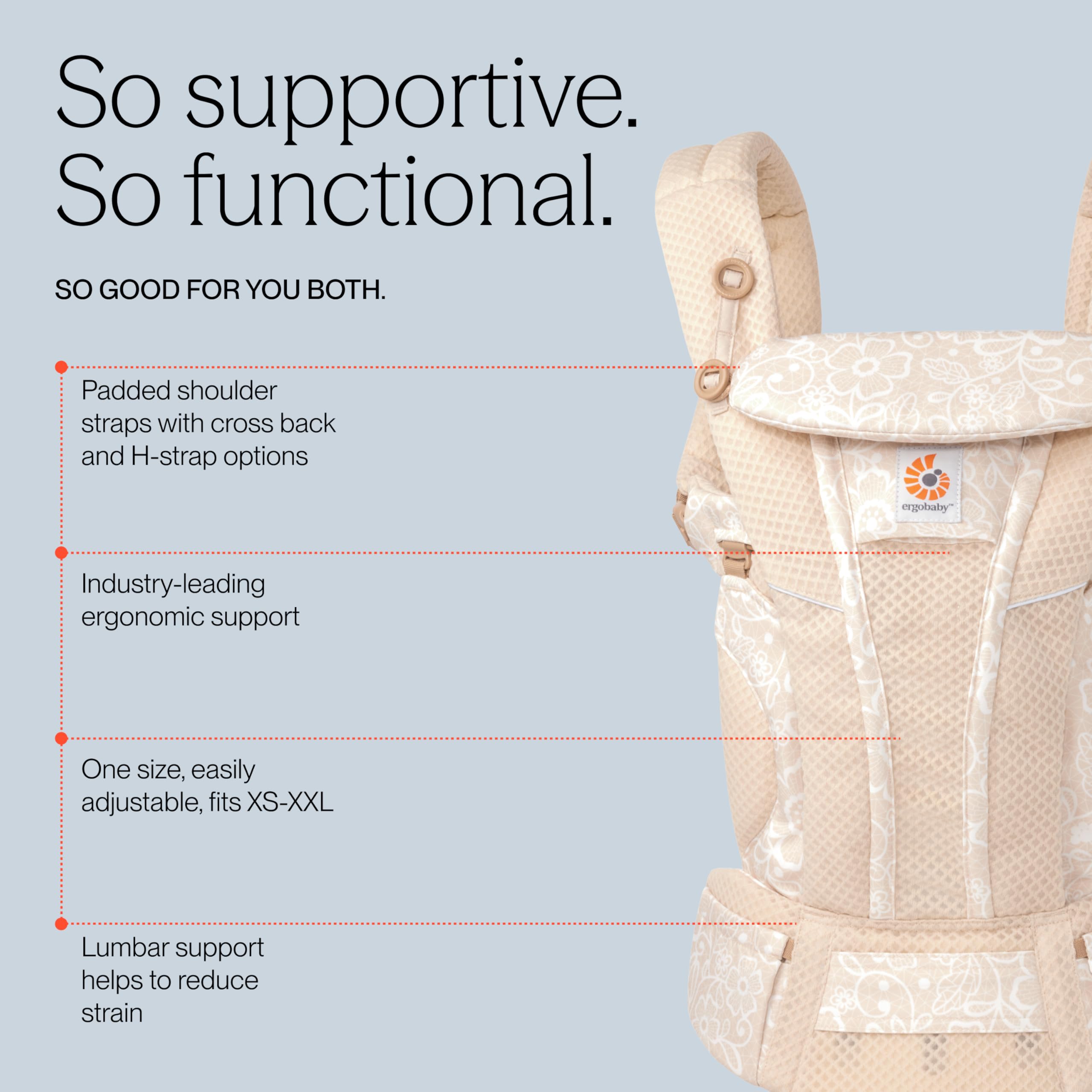 Ergobaby Omni Breeze Babytrage für Neugeborene ab Geburt bis 20kg, 4 Positionen SoftFlex Mesh Erg... Ansicht 5
