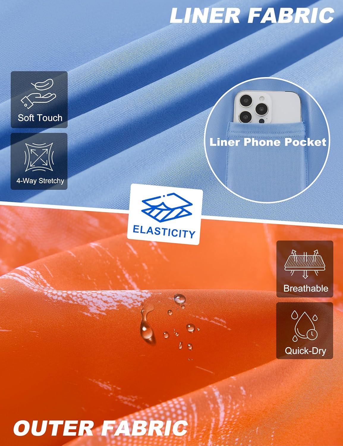 APTRO Mens Swim Trunks 5" with Compression Liner Mens Board Shorts Quick Dry Bathing Suit with Zipper Pockets - Image 4