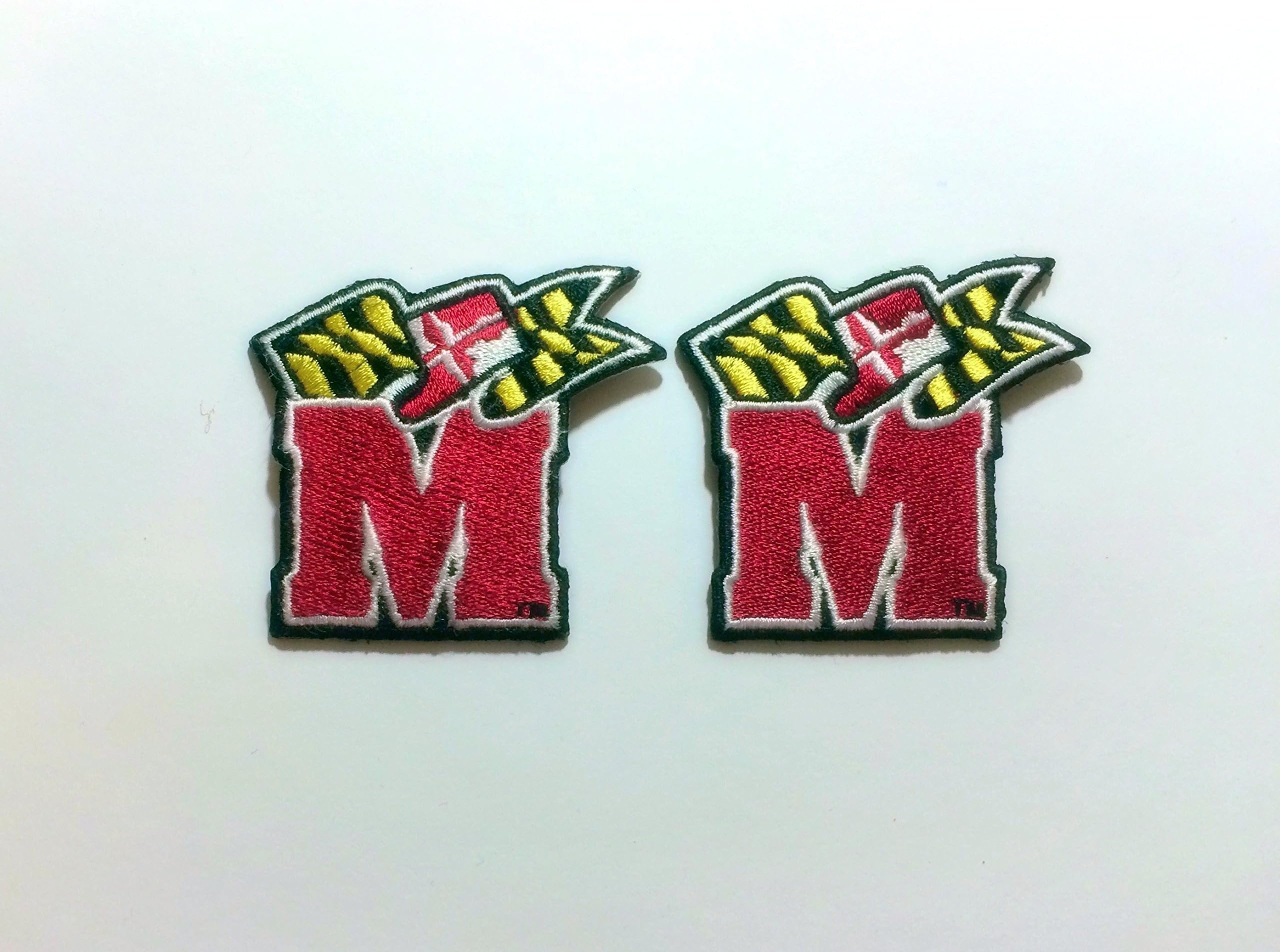 2 Maryland Terrapins Embroidered Iron on, terps sew on Patch S Set Ship fro USA
