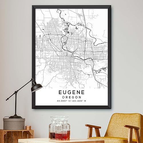Map of Eugene, Oregon, Light 2 (8x10) disponible en Yaxa Colombia