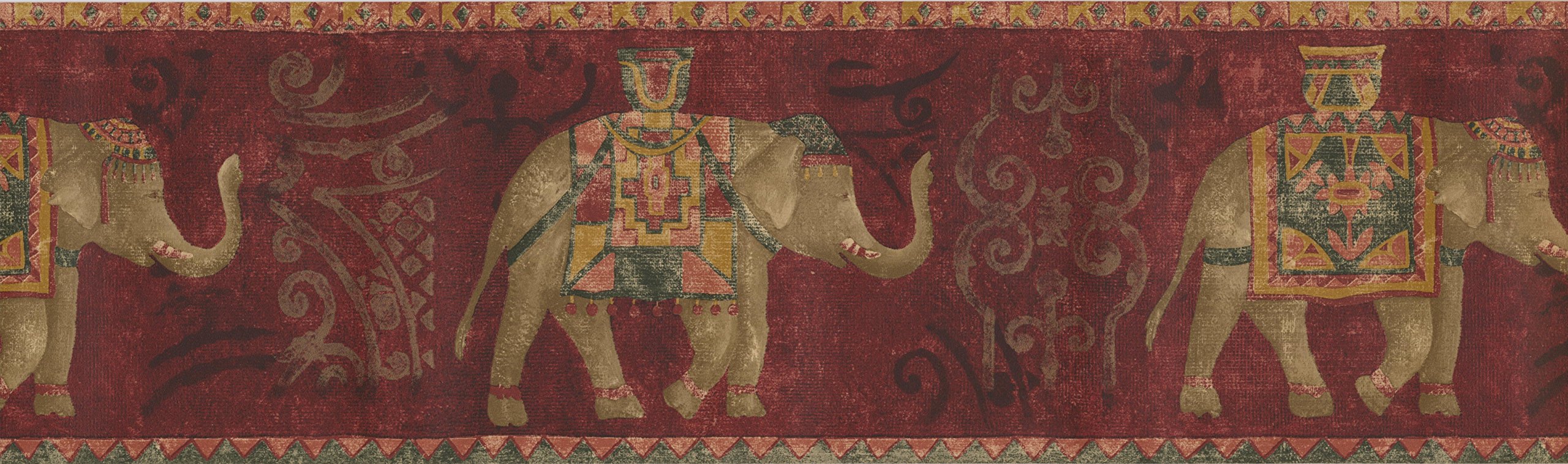 Tapis Mural Broderie Crewel – Éléphant, Marron, Art Ethnique Indien, 36x24, Neuf