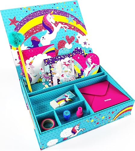 Miniatura 3 de GirlZone Juego de escritura de letras de unicornio para niñas, juego de papelería de 45 piezas, regalo de San Valentín y Pascua, regalo de