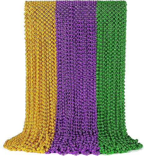 Miniatura 51 de YAXINRUI 30 piezas cuentas de Mardi Gras, collares de cuentas para fiesta de Mardi Gras, Navidad, San Patricio, regalos de fiesta, accesorios de 10