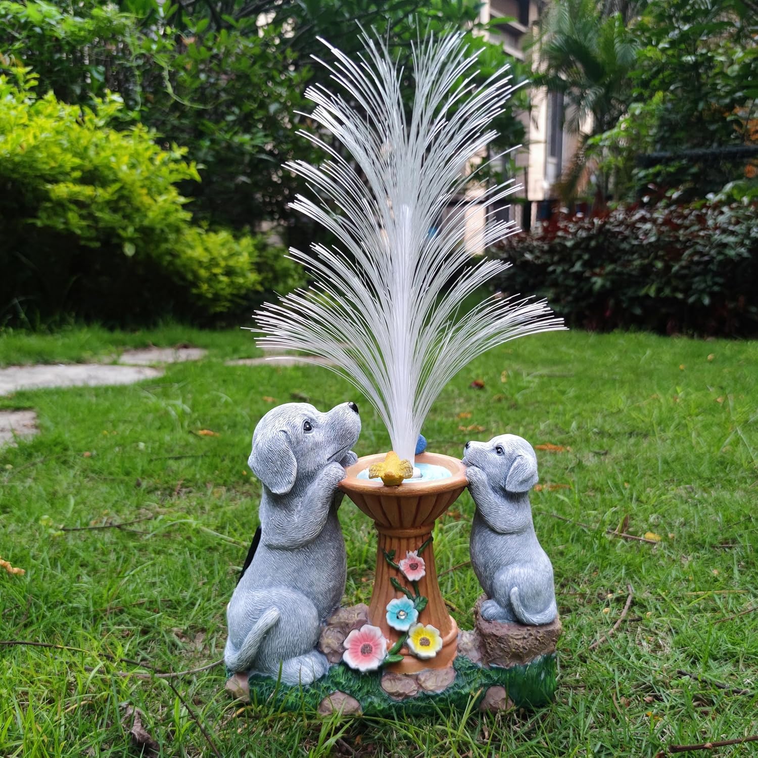 Solar Dog Garden Statues,LED Lights Outdoor with 7 Multi-Color Changing Modes Solar Garden Decor Yard Lights Outside Patio Lawn, Gifts for Mom Grandma Women Birthday - Image 3