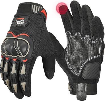 KEMIMOTO Motorcycle Gloves for Men, Touchscreen Cycling Gloves for Outdoor Sports On-Road Off-Road Mountain Motorcycle Motorcross Motorbike Dirt Bike Bicycle Racing ATV UTV