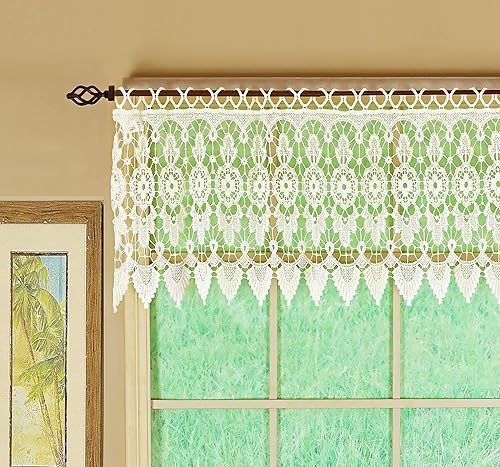 Cortina de Medallón Macramé a Medida de Today's Curtain 40 cm, Écru, 122 cm x 40 cm
