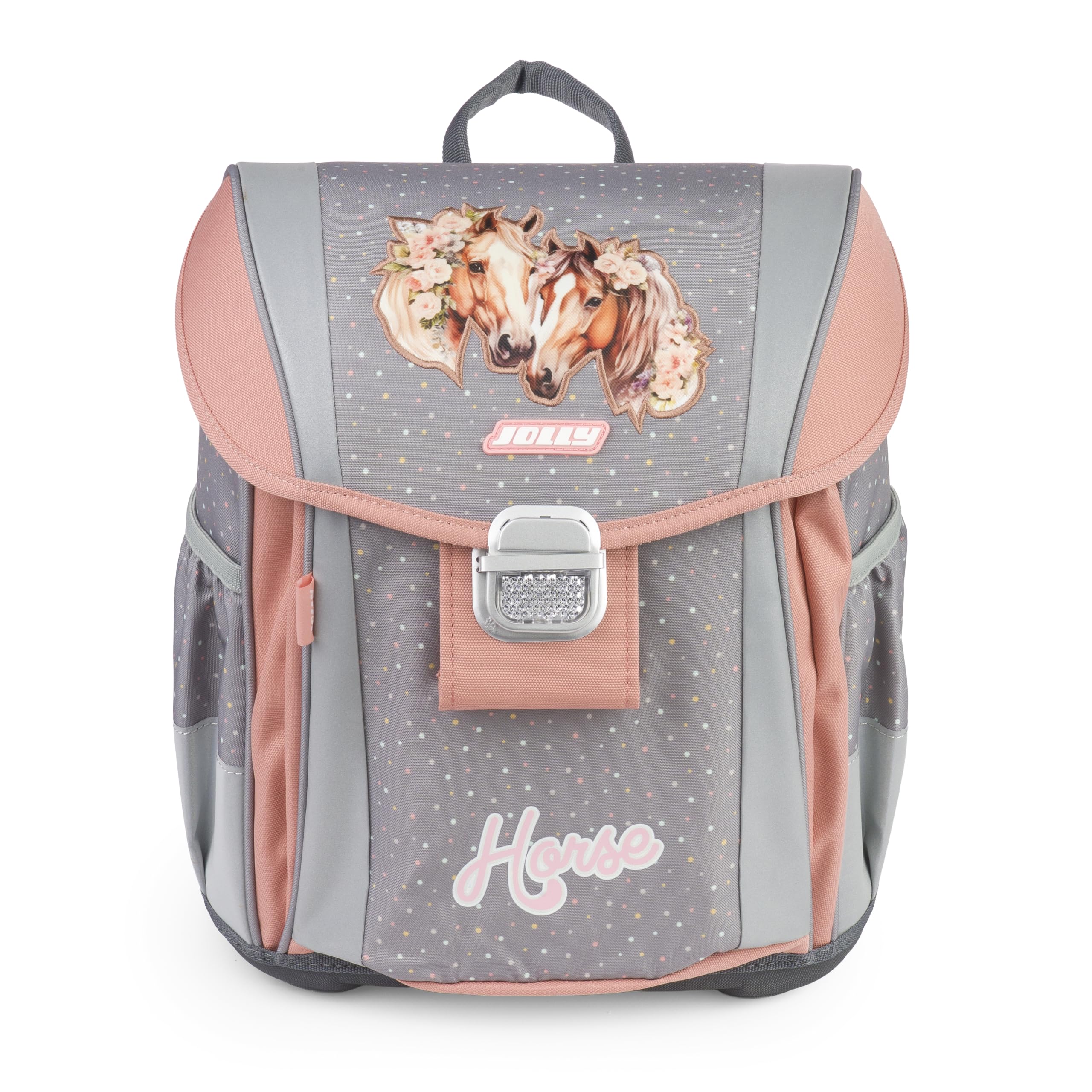JOLLY Schultaschen Set Classic Horse – Ergonomischer Schulranzen, 46-teiliges Schulset mit Turnbeutel, Federpennal & Zubehör, für Kinder 6–10 Jahre
