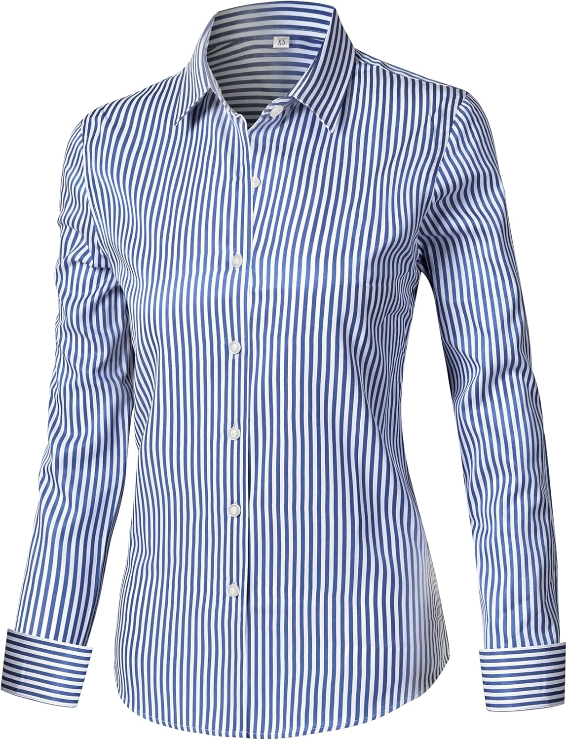 Ruisin Super Soft Wrinkle Free Button Down Shirts for Women Solid Long Sleeve Striped Formal Work Dress Blouses Tops - Image 2