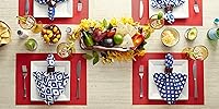 Vista 6 de DII PVC Tabletop Collection Woven Indoor/Outdoor, Placemat Set, 13x17.25, Tango Red, 6 Piece Tango Rojo