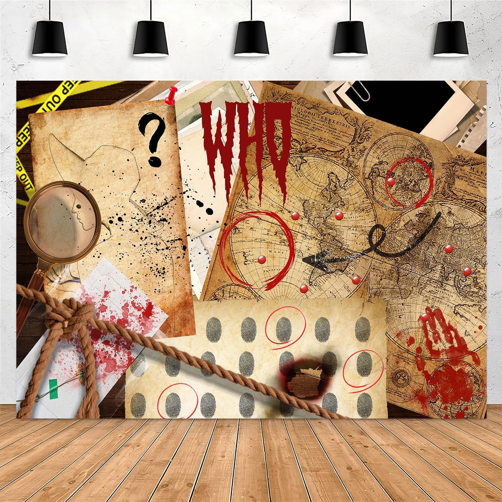 Amazon.com : Yieldeer Murder Mystery Photo Backdrop Spy Detective Wall ...
