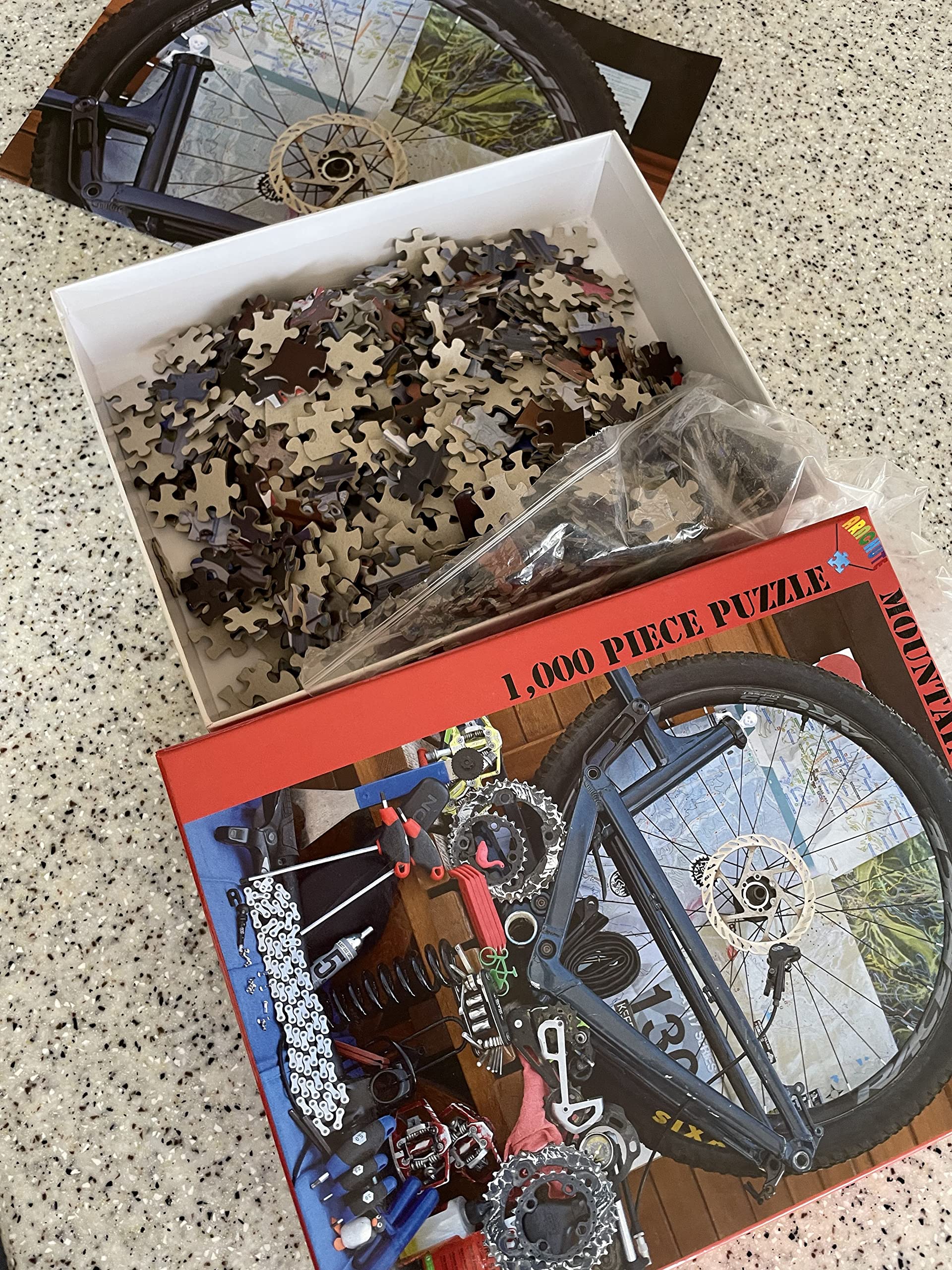 Parachute Puzzles 1000 Piece Puzzle - Mountain Bike Madness 1000 Piece Jigsaw Bicycle Parts Puzzle for Adults - Image 4
