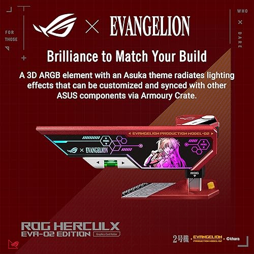 Miniatura 6 de ASUS ROG Herculx EVA-02 Edition - Tarjetero (diseño sin herramientas, nivel de burbuja incluido, aleación de zinc maciza, 2.835-5.039 in, Aura Sync)