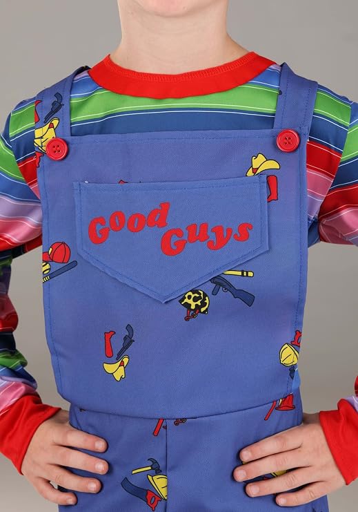 Child's Play Chucky Costume for Kids | Chucky Doll Halloween Movie Character Cosplay Outfit Overalls & Shirt