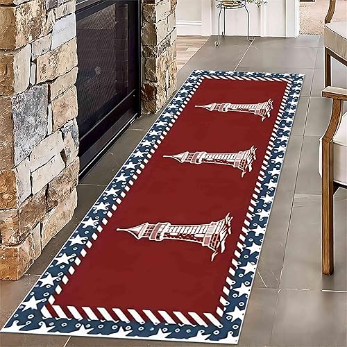 Miniatura 8 de LHOMKCV Alfombra de pasillo larga para pasillo, 2 x 7 pies, diseño de corazón con lazo y hojas verdes, alfombra de pasillo de pelo bajo, fácil de