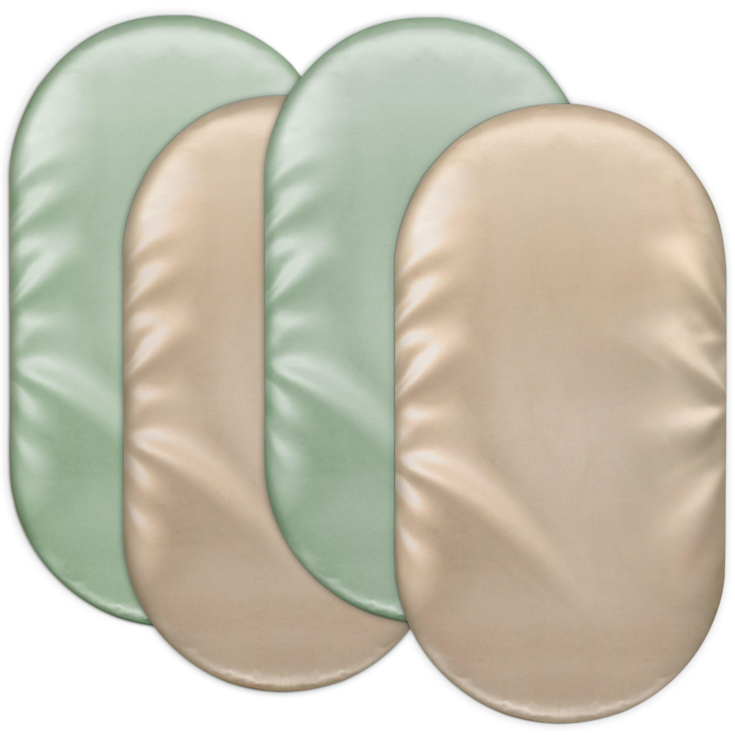 Baby Bassinet Sheets for Baby Boy Girls,4-Pack Fitted Bassinet Sheets Set Compatible with Halo Bassinest Swivel Sleeper,Baby Delight,Angelbliss,32"X16" (Brown &amp; Green)