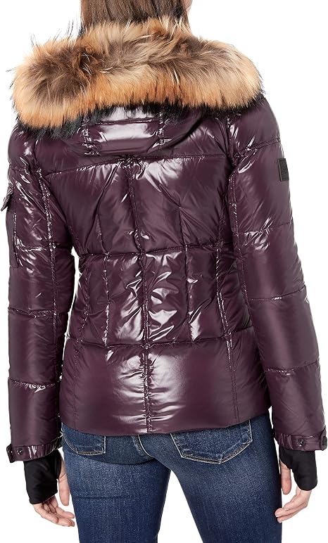 Down Puffer Jacket with Real Fur Hood 