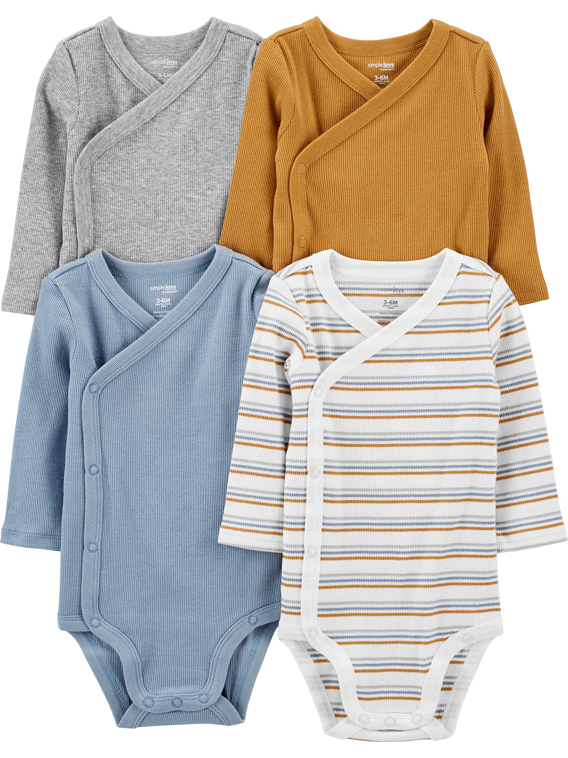 Simple Joys by Carter's Unisex Baby 4-pack Side Snap Bodysuit