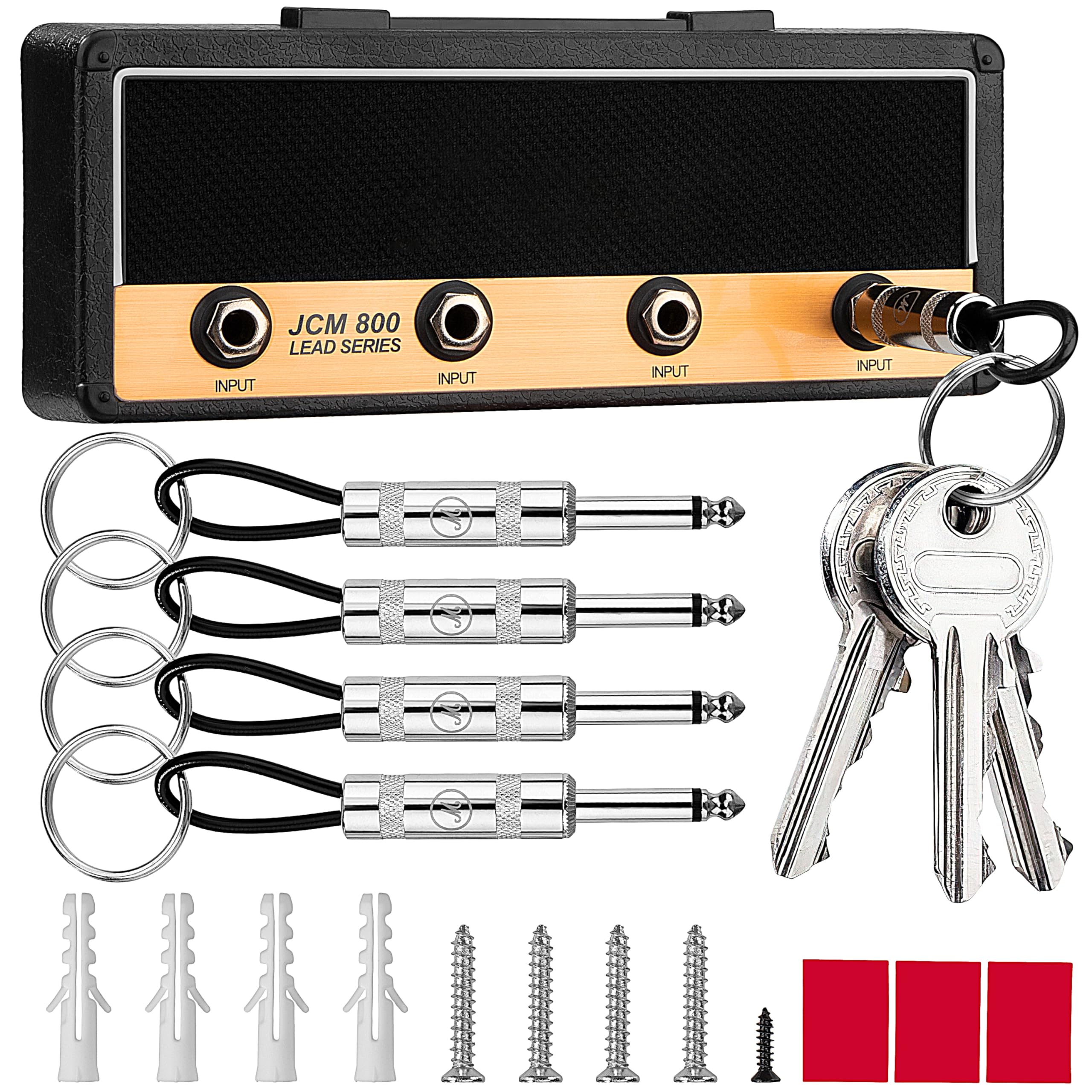 Portachiavi Da Parete Mar-shall Stile Chitarra - Con 4 Ganci, Design JCM800 - Nero - Foto 3