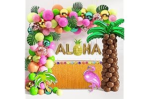 Tropical Hawaiian Aloha Luau Flamingo Birthday Decorations Supplies Balloon Arch Kit
