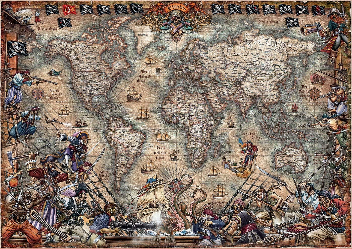 Educa Borrás 18008 Educa Borras Pirate's Map 2000 Piece Jigsaw Puzzle, Multi, Sin Talla - Image 3