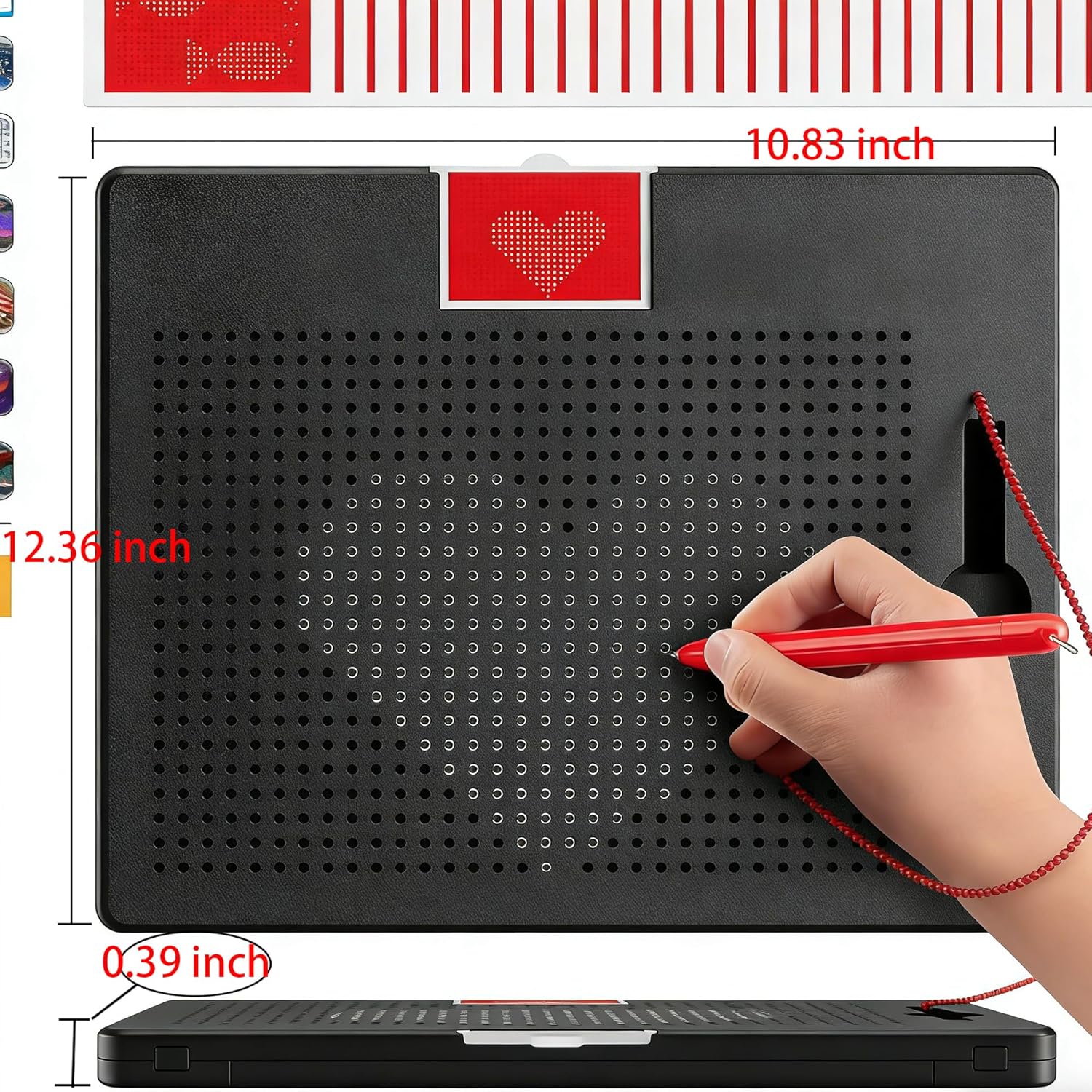 Large Magnetic Drawing Tablet: with Beads & Magnetic Stylus Pen,Travel Draw Tablet, Car Airplane Activities, Reusable Sketch Pad, Educational Toy, Home Learning Tool, Suitable for Teenagers