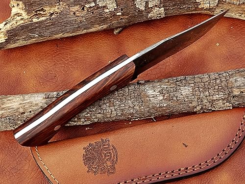 Miniatura 4 de GLADIUS CRAFTS Cuchillo Viking Heritage Skinner - Fabricado por expertos con acero de Damasco para caza de precisión y aderezo de campo adopta la