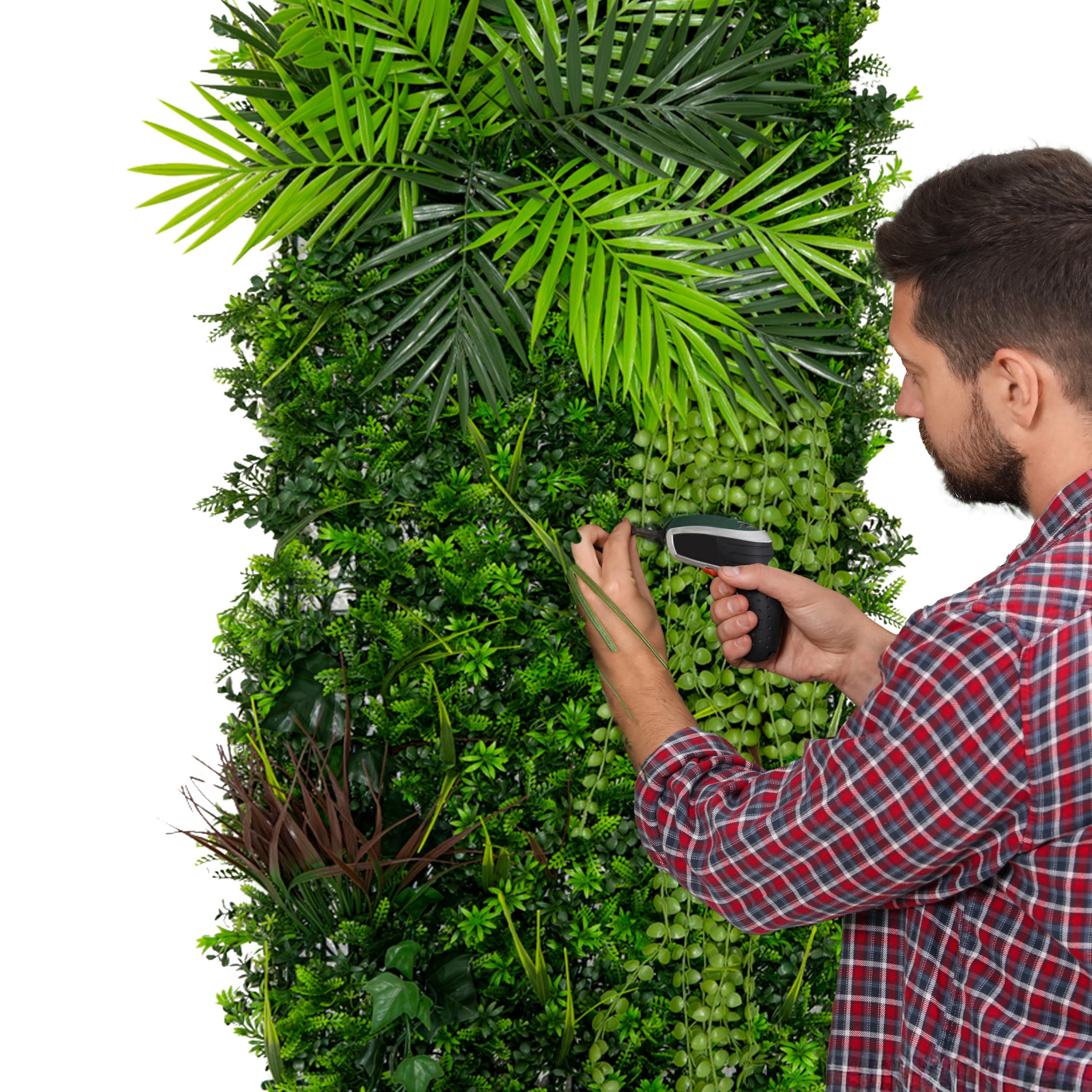 Parete con Piante Artificiali 50x150cm (2Pz) Alina Foliage Verde Realistico per Interni ed Esterni – Resistente agli Agenti Atmosferici e ai Raggi UV – Recinzione, Sfondo Decorativo – Fissaggi Inclusi