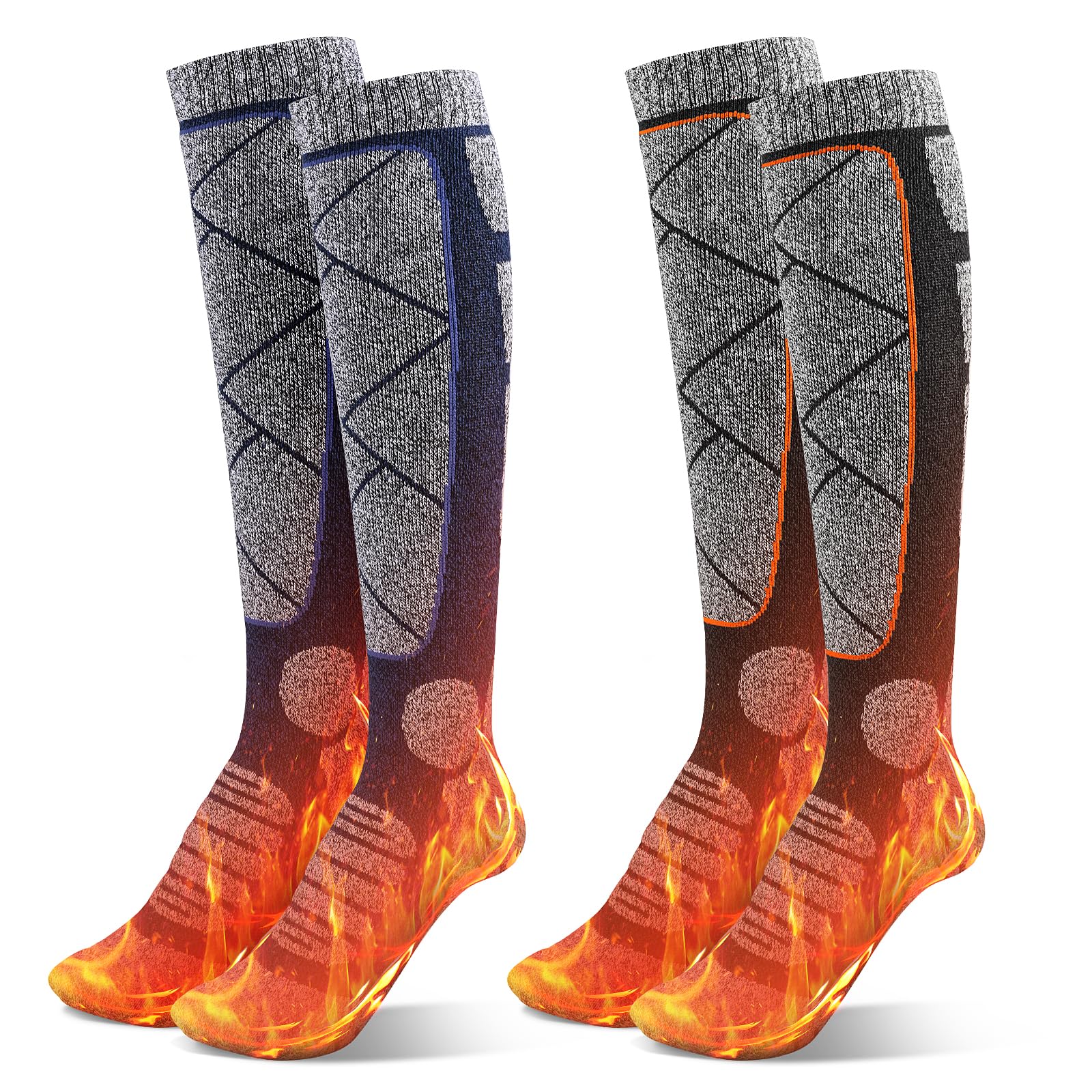 Comius Sharp2 Pairs Unisex Ski Socks for Men and Women, Winter Snowboarding Breathable Thermal Socks for Outdoor Sports