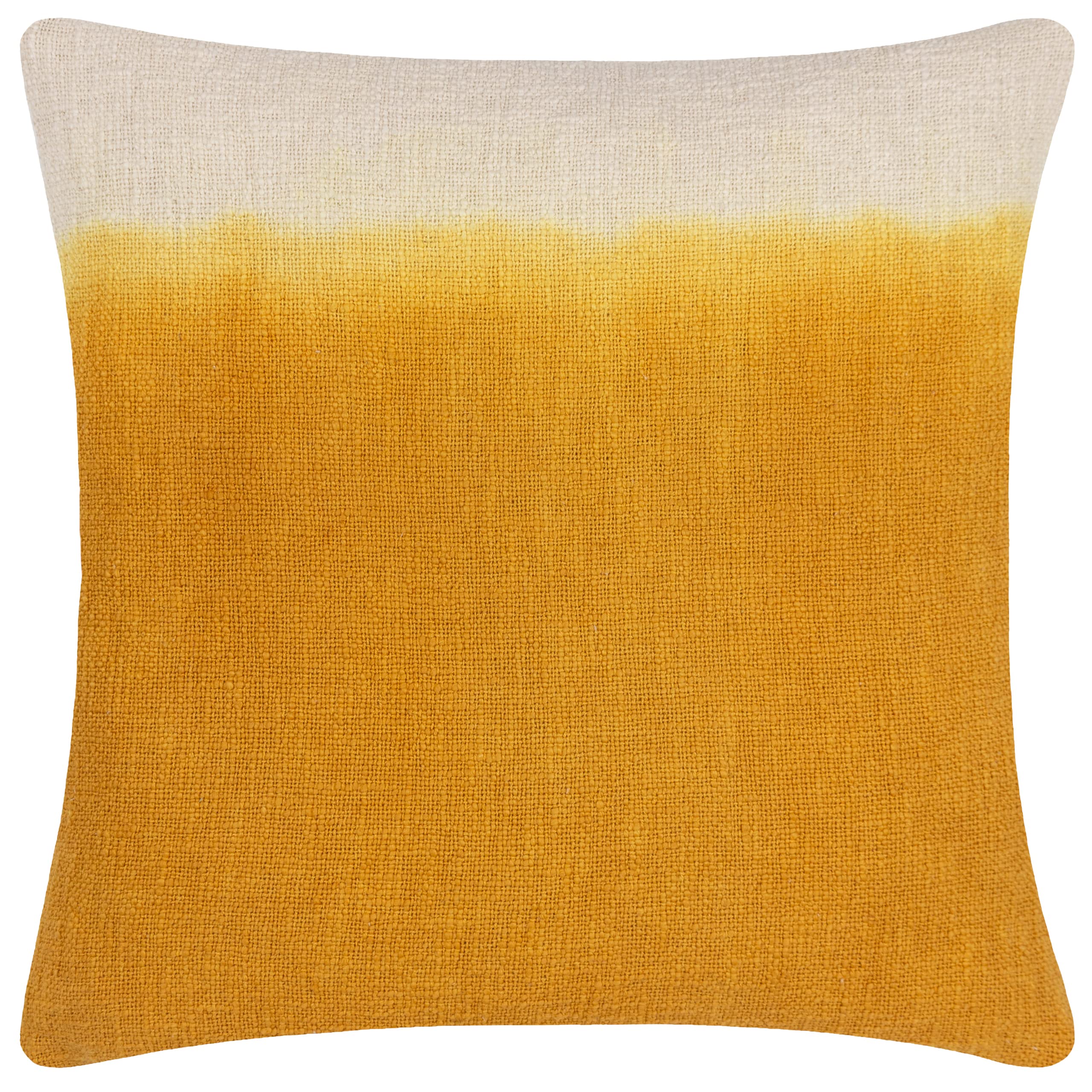 Furn Mizu Square Dip Dye Polyester Filled Cushion - Yellow - 50cm x 50cm