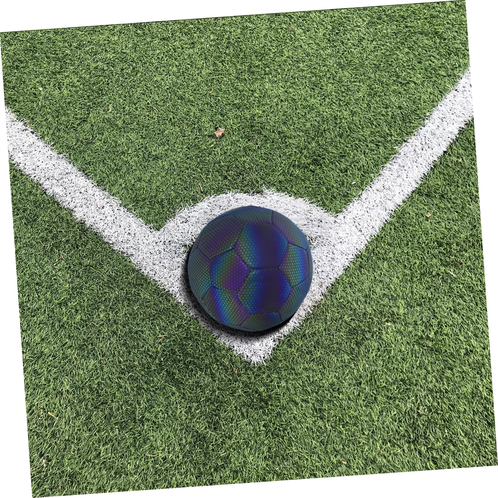 Pallone da Calcio Olografico Riflettente, Pallone Luminoso Calcio | Gomma, Pelle Sintetica e Camera Butilica, Uso Versatile per Allenamento, Club e Decorazioni Scuola