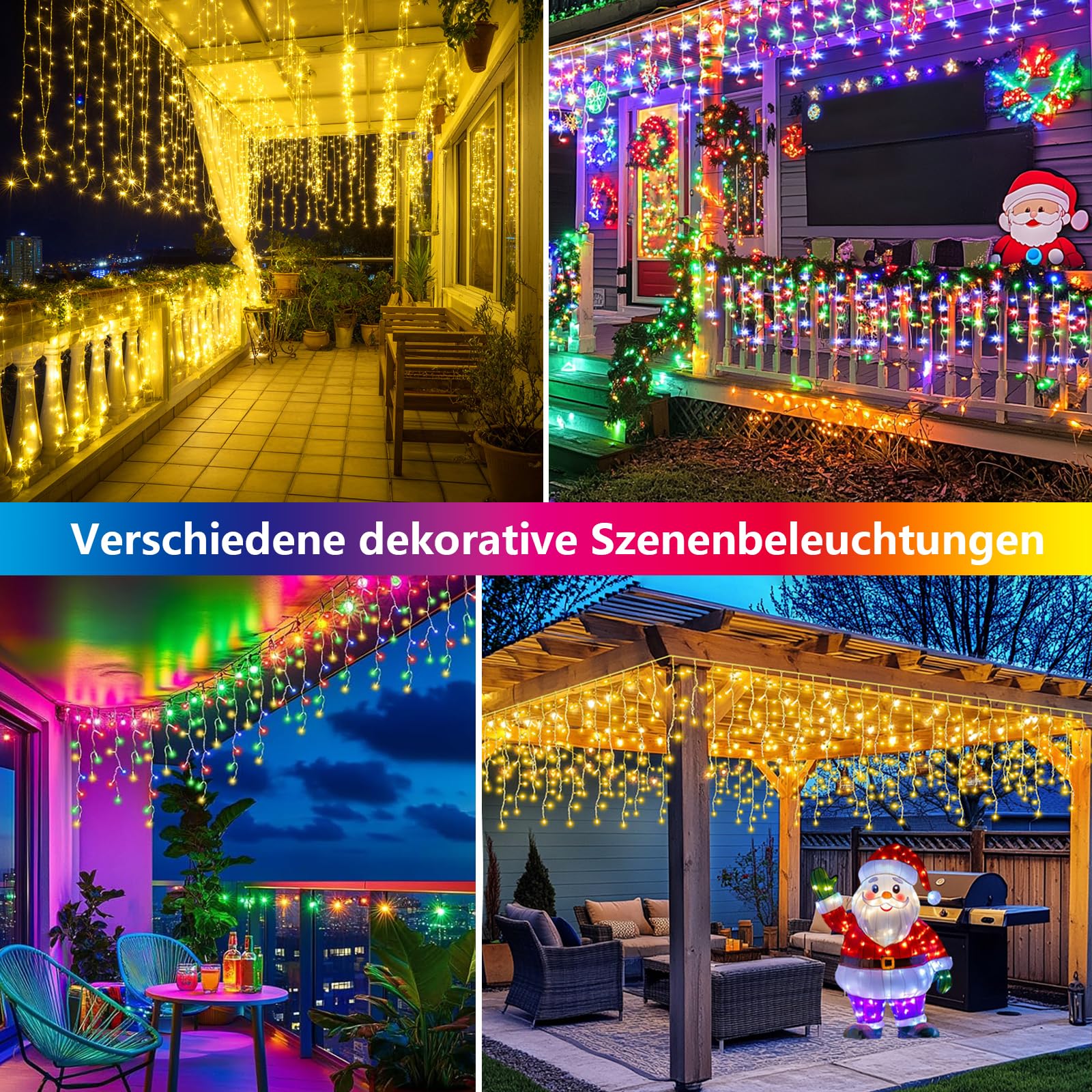 800LED Eisregen Lichterkette, 25+5M Erweiterbar Weihnachtsbeleuchtung Lichtervorhang mit IP65 Wasserdicht, 8 Modi Stecker, Timer, Memory-Funktion für Innen Außen Weihnachten Deko Dach Balkon