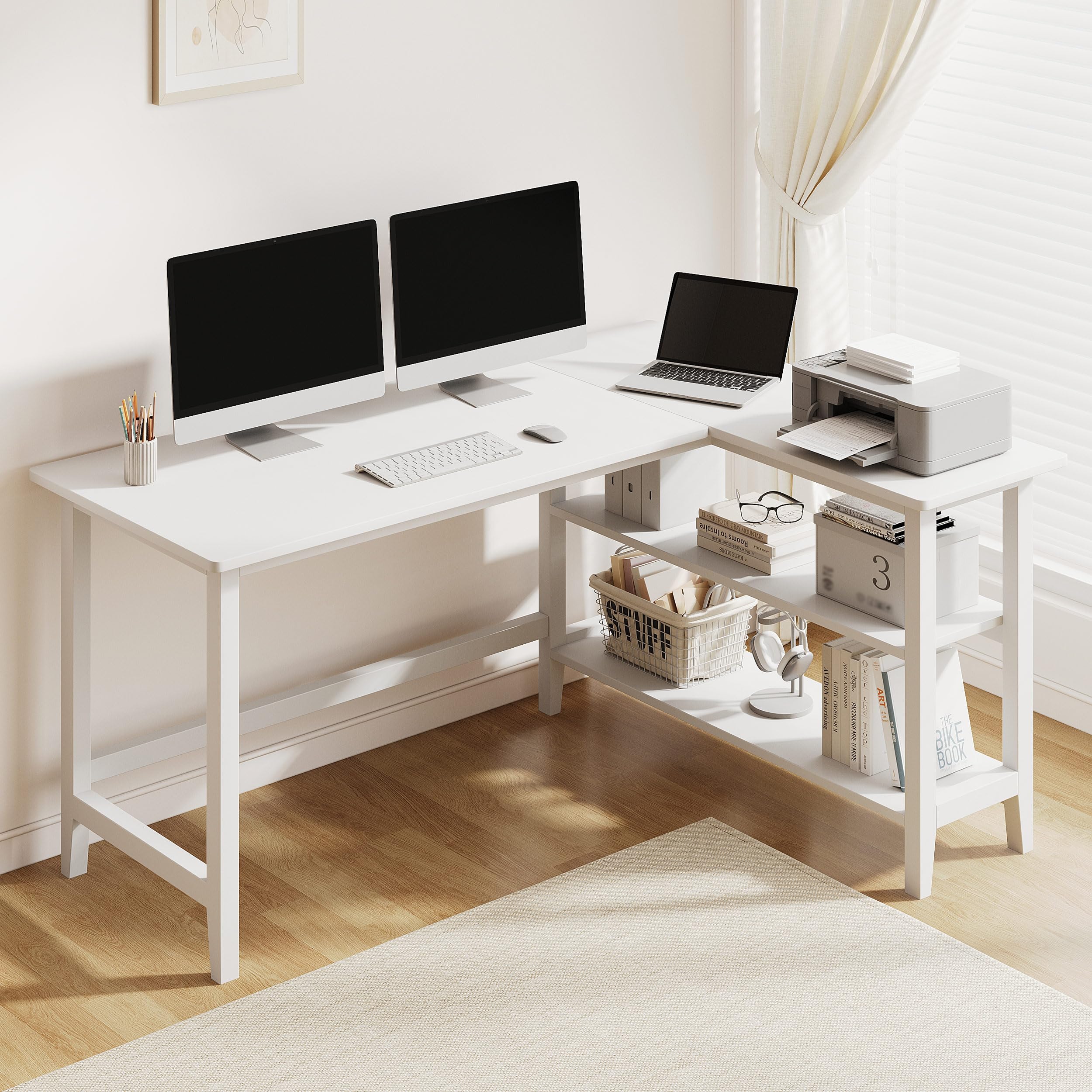 Amazon.com: IOTXY Reversible L-Shaped Office Desk - 53