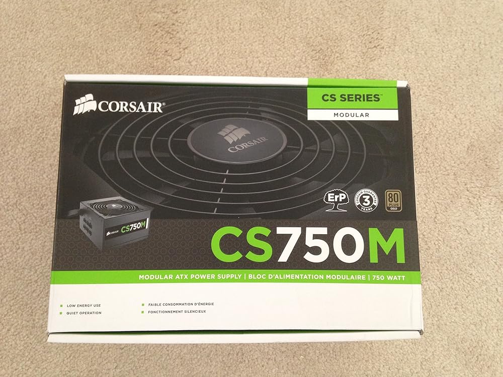 CORSAIR CS750M, 750 Watt, 80+ Gold Certified, Semi Modular Power Supply - View 1